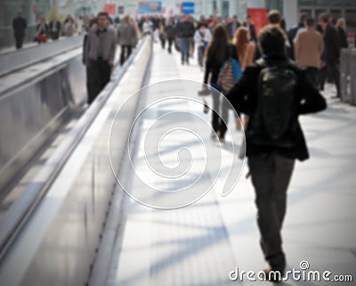 Commuters background, intentionally blurred post production Stock Photo