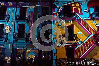 Christmas Lights in Como Editorial Stock Photo