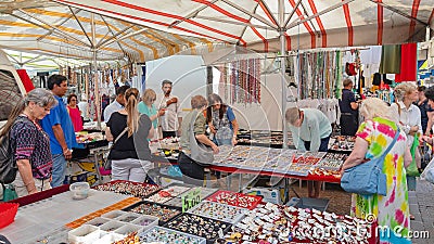 Jewellery Market Stall Como Editorial Stock Photo