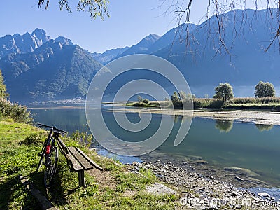 Como lake in dascio italy Stock Photo