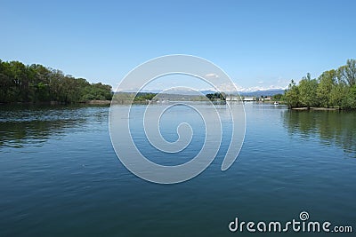 Como Lake landscape, Italy Stock Photo