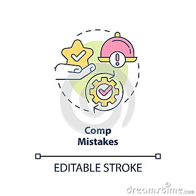 Comp mistakes concept icon Vector Illustration