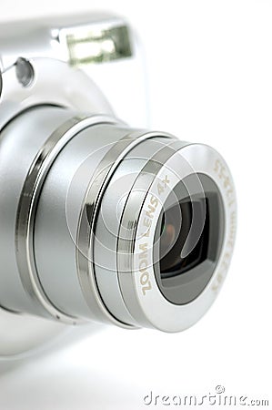Compact digital camera lens Stock Photo