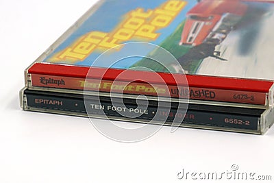 Compact Disc CD Albums from Ten Foot Pole. Editorial Stock Photo