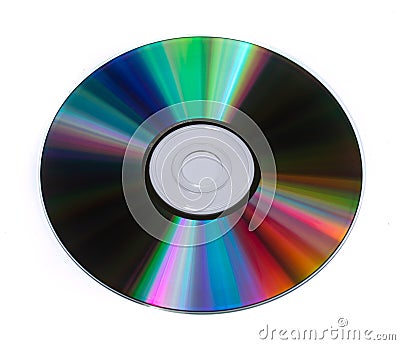 Compact Disc Reflecting Light Spectrum Stock Photo