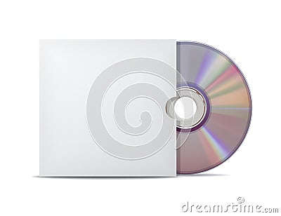 Compact disk with cover. Vector Illustration