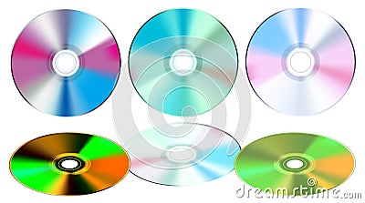 Compact disk isolated on white Vector Illustration