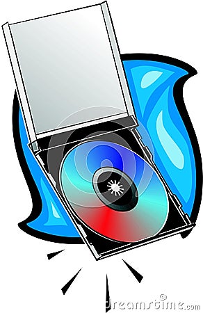 Compact disk with jewel case Cartoon Illustration