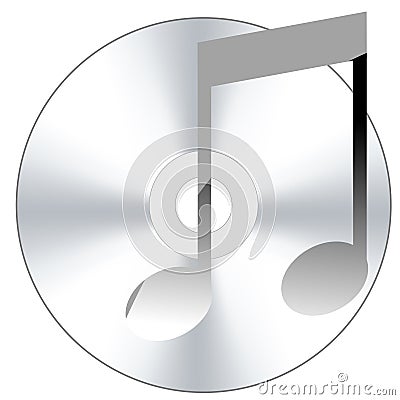 Compact disk with music icon Vector Illustration