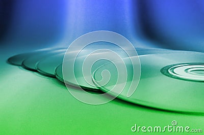 Compact disks row Stock Photo
