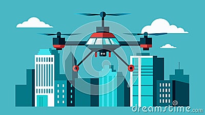 A compact and energyefficient drone with multiple propellers equipped with advanced collision avoidance technology for Vector Illustration