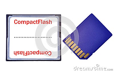 Compact Flash vs SD Card Stock Photo
