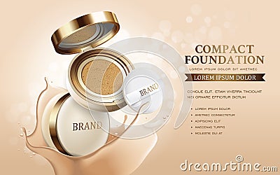 Compact foundation ads Vector Illustration