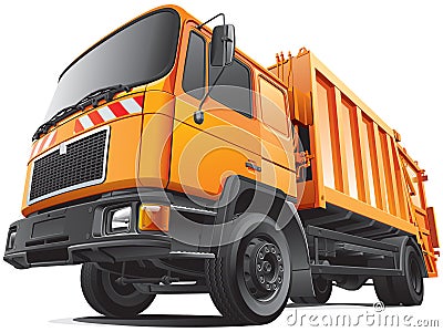 Compact garbage truck Vector Illustration