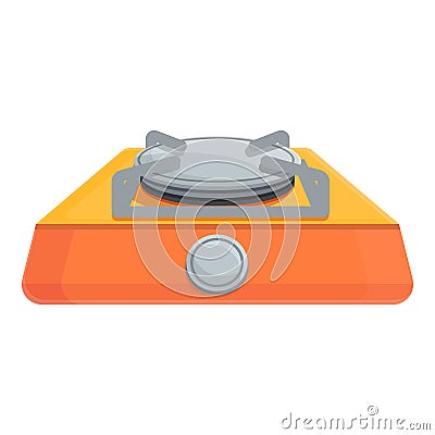 Compact gas stove icon, cartoon style Stock Photo