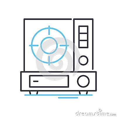 compact gas stove line icon, outline symbol, vector illustration, concept sign Vector Illustration