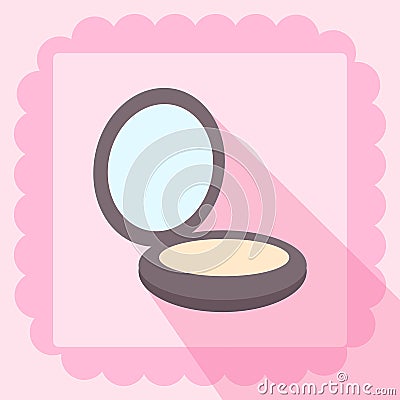 Compact powder flat icon Stock Photo
