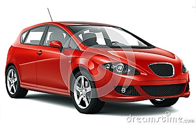 Compact red car Stock Photo