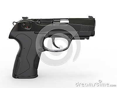 Compact semi automatic pistol - side view Stock Photo