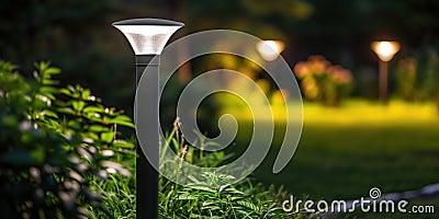 Compact Solar Led Light With Motion Sensor Perfect For Energy-Efficient Illumination In Limited Areas Stock Photo