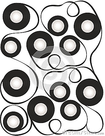 Compact tangle tape for video cassette or audio cassette vector illustration on white background Vector Illustration