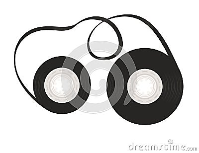 Compact tangle tape for video cassette or audio cassette vector illustration on white background Vector Illustration