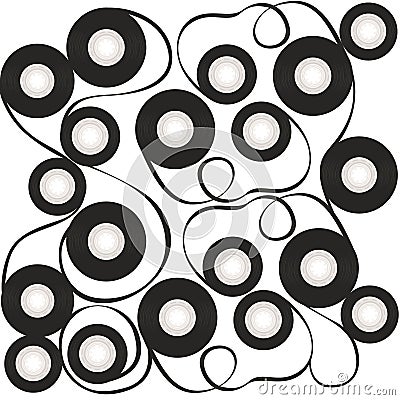 Compact tangle tape for video cassette or audio cassette vector illustration on white background Vector Illustration