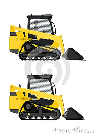 Compact track loader. Vector Illustration