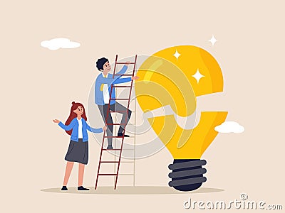 Companion concept, partnership help team to get solution and win together, success teamwork or support to develop new Vector Illustration