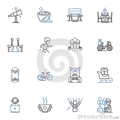 Companionship line icons collection. Friendship, Bonding, Togetherness, Partnership, Cohesion, Unity, Synergy vector and Vector Illustration