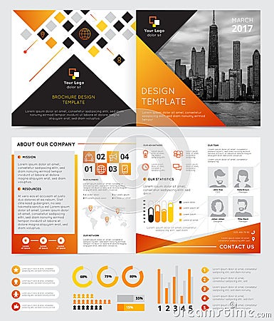 Company Brochure Design Vector Illustration