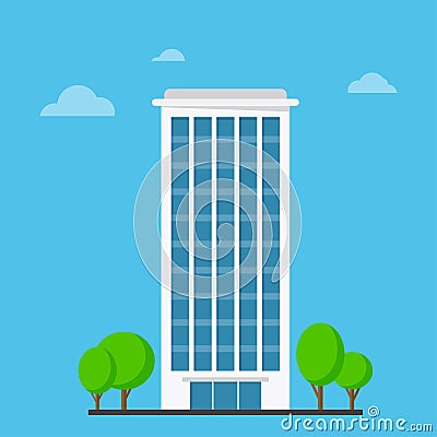 Company building in flat style Vector Illustration