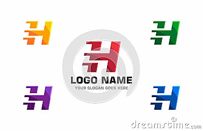 Company Business Logo Letter H Vector Illustration