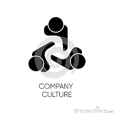 Company culture black glyph icon. Internal corporate ideology, professional business ethics silhouette symbol on white Vector Illustration