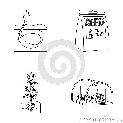 Company, ecology, and other web icon in outine style. Husks, fines, garden icons in set collection. Vector Illustration