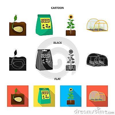 Company, ecology, and other web icon in cartoon,black,flat style. Husks, fines, garden icons in set collection. Vector Illustration