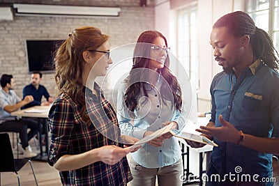 Company employees working in office Stock Photo