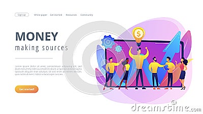Intellectual capital concept landing page. Vector Illustration
