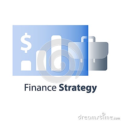 Company finance performance, financial strategy, long term investment, business revenue boost, stock market growth, mutual fund Vector Illustration