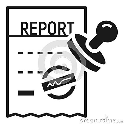 Company finance report icon, simple style Vector Illustration