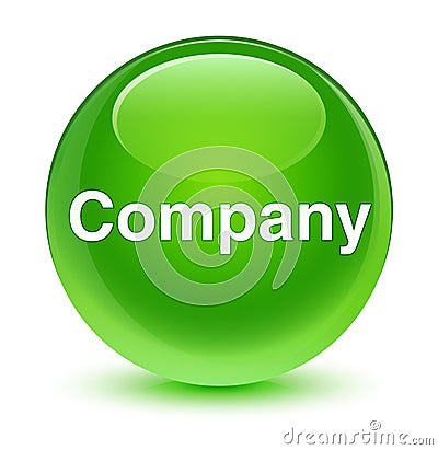 Company glassy green round button Cartoon Illustration