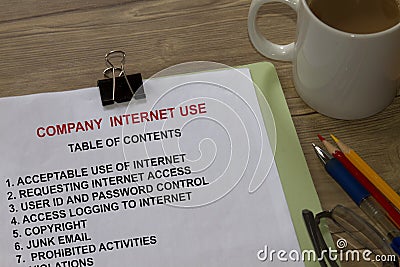 Company internet access Stock Photo