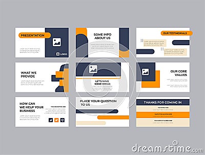 Company Investment Pitch Decks Vector Template Design. Elegant and Modern Styling to convince any message. Colorful Vector Illustration