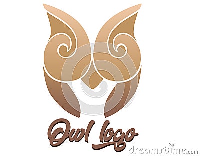 Company logo brown owl Stock Photo