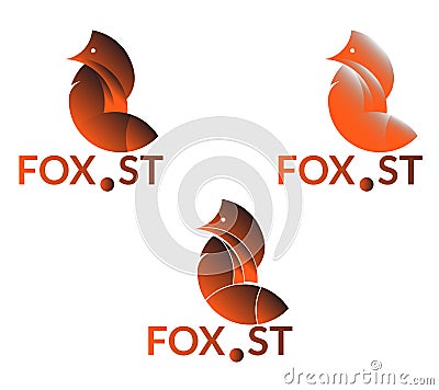 Company logo with fox Vector Illustration