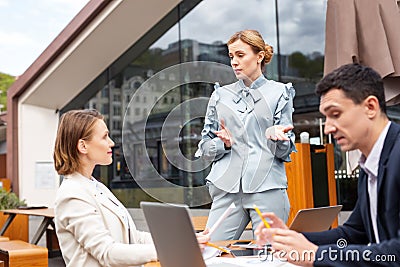 Prosperous career woman having new ideas for company management Stock Photo