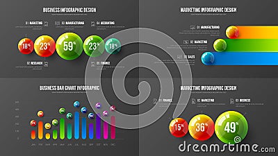 Amazing business data vertical bar chart design layout vector illustration bundle. Vector Illustration