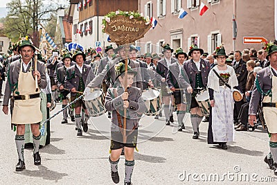 Company of the mountain troops from the Jachenau Editorial Stock Photo