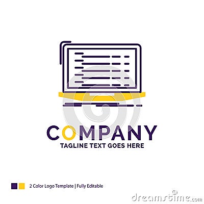 Company Name Logo Design For Api, app, coding, developer, laptop Vector Illustration
