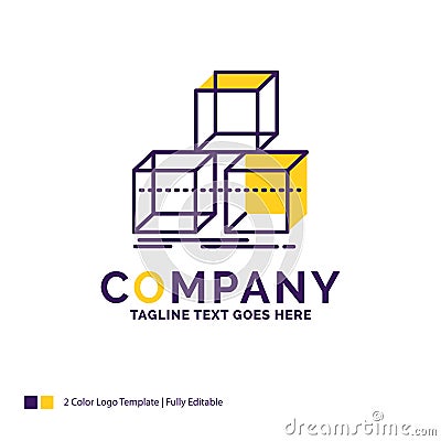 Company Name Logo Design For Arrange, design, stack, 3d, box. Pu Vector Illustration